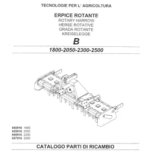 Pegoraro B1800 2050 2300 2500 1997 Parts Manual