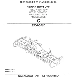 Pegoraro C2500 3000 1997 Parts Manual