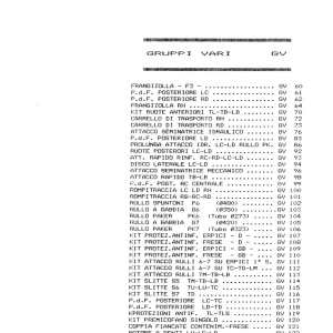Pegoraro Gruppi 1985 Parts Manual
