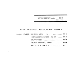 Pegoraro Rh 1985 Parts Manual