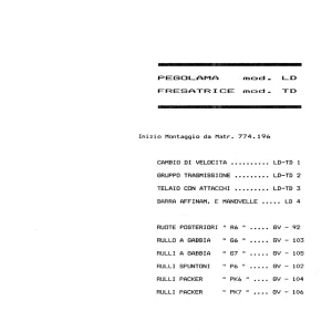 Pegoraro Td Ld 1989 Parts Manual