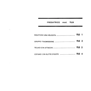 Pegoraro Tls 1985 Parts Manual