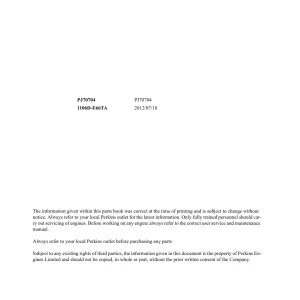 Perkins 1106D Pj70704 Parts Manual