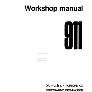 Porche Porsche 911 1972 1983 1983 Service Manual