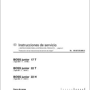 Pottinger Boss Junior 17T 22T 22H Service Manual