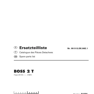 Pottinger Boss2 T Parts Manual