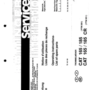 Pottinger Cat 165 185 Cr 1990 Parts Manual