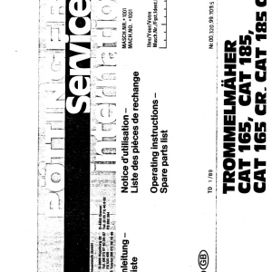 Pottinger Cat 165 185 Cr Parts Manual