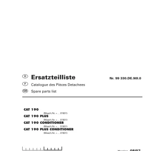Pottinger Cat 190 Parts Manual
