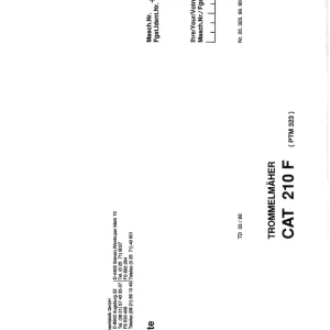 Pottinger Cat 210F Parts Manual