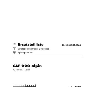 Pottinger Cat 220 Alpin Parts Manual