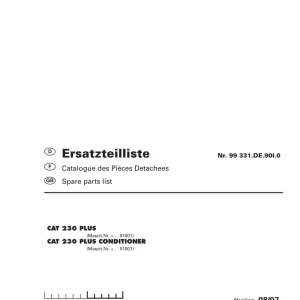 Pottinger Cat 230 Parts Manual