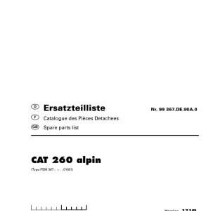 Pottinger Cat 260 Alpin Parts Manual