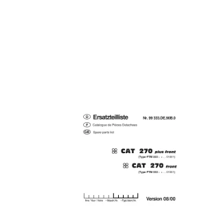 Pottinger Cat 270 Parts Manual