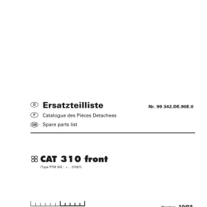 Pottinger Cat 310 Parts Manual