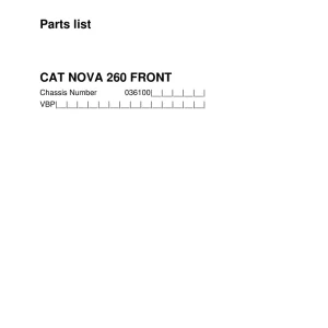 Pottinger Cat Nova 260 Parts Manual