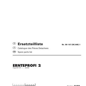 Pottinger Ernteprofi2 Parts Manual