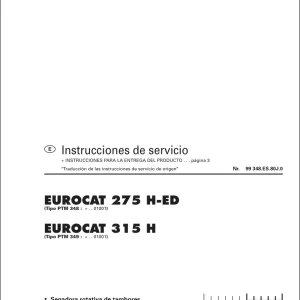 Pottinger Eurocat 275 315 H Ed Service Manual