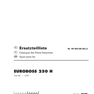Pottinger Euroboss 250H Parts Manual