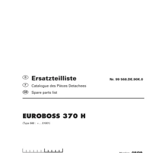 Pottinger Euroboss 370H Parts Manual