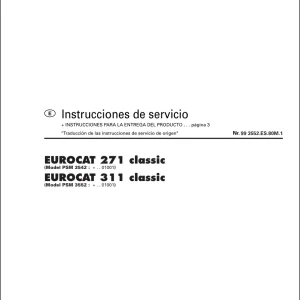 Pottinger Eurocat 271 311 Clasic Service Manual