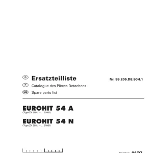 Pottinger Eurohit 54A N Parts Manual