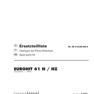 Pottinger Eurohit 61N Nz Parts Manual