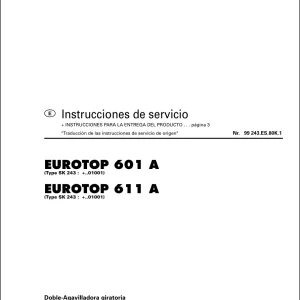 Pottinger Eurotop 601A 611A Service Manual