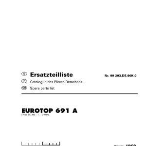Pottinger Eurotop 691 Parts Manual