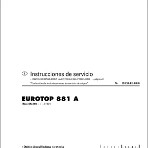 Pottinger Eurotop 881A Service Manual