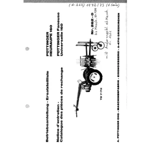 Pottinger Heuraupe 160 1972 Parts Manual