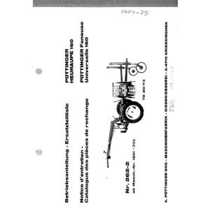 Pottinger Heuraupe 160 1974 Parts Manual