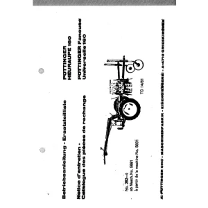 Pottinger Heuraupe 160 Parts Manual