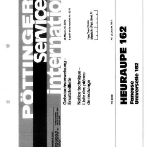 Pottinger Heuraupe 162 Parts Manual