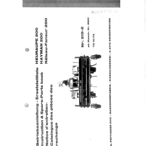 Pottinger Heuraupe 200 Parts Manual