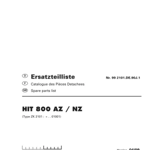 Pottinger 800 Az Nz Parts Manual