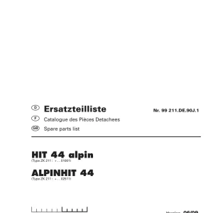 Pottinger Alpin Alpinhit 44 Parts Manual