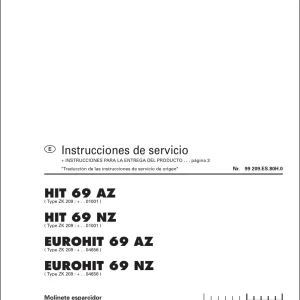 Pottinger Eurohit 69 Az Nz Service Manual