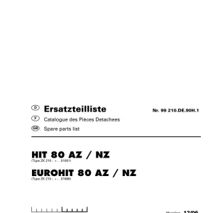 Pottinger Eurohit 80 Az Nz Parts Manual