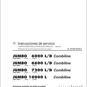 Pottinger Jumbo 6000 6600 7200 10000 L D Service Manual