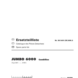 Pottinger Jumbo 6000 Parts Manual