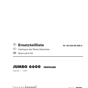 Pottinger Jumbo 6600 Profiline Parts Manual