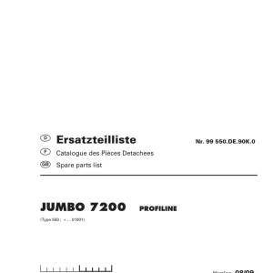 Pottinger Jumbo 7200 Profiline Parts Manual