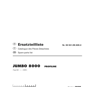 Pottinger Jumbo 8000 Parts Manual
