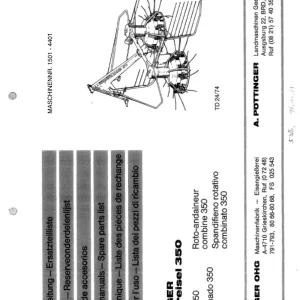 Pottinger Kombikreisel 350 1974 Parts Manual