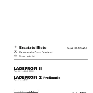 Pottinger Ladeprofi2 Parts Manual