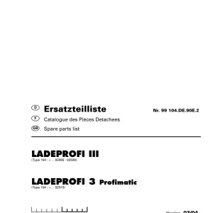 Pottinger Ladeprofi3 Parts Manual
