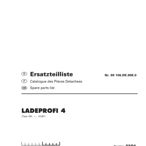 Pottinger Ladeprofi4 Parts Manual