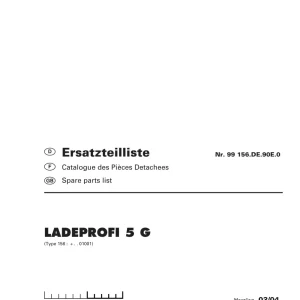 Pottinger Ladeprofi5H Parts Manual