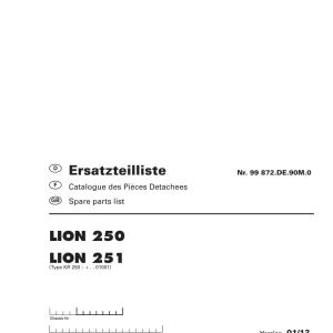Pottinger Lion 250 251 Parts Manual
